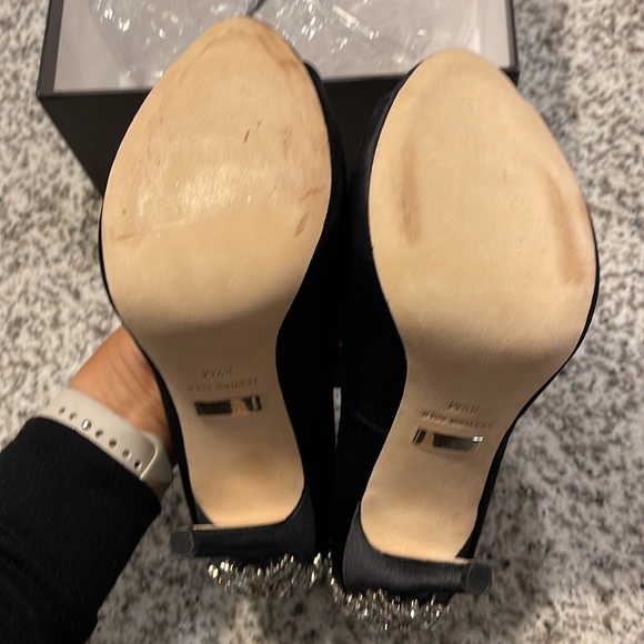 Badgley Mischka embellished satin heels - Picture 6 of 6